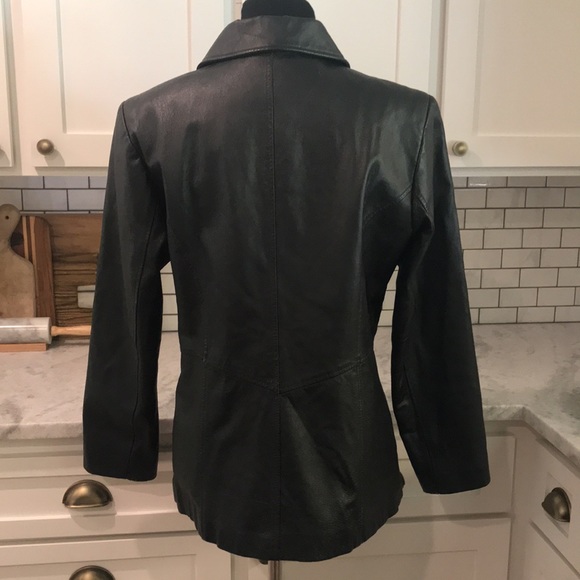 Jacqueline Ferrar Black Leather Tailored Jacket M - Picture 3 of 7